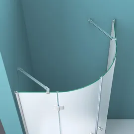 mai & mai Viertelkreis-Dusche mit Pendeltür 100 x 190 cm weiß Sicherheitsglas R02VS