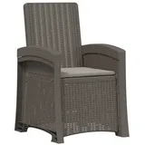 vidaXL Liegesessel Garten Rattan-Optik Hellgrau PP