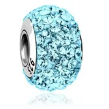 Nenalina Charm 925 Sterling Silber Kugel in Hellblau | Gr.: onesize