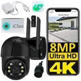 Sone Smart One 4K PTZ Überwachungskamera, 350° Schwenkbar, 8MP, WLAN 2,4 GHz, RJ45, ICSEE App, 4 IR LEDs, UltraHD, Bewegungserkennung, IP66, Dome Outdoor