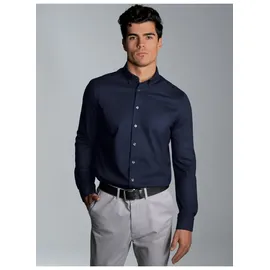 TRIGEMA Poloshirt "TRIGEMA Business-Hemd aus DELUXE-Single-Jersey", Herren, Gr. XL, blau (navy), Single Jersey, 100% Baumwolle, lang, ohne Ausschnitt, Shirts