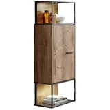 Livetastic Highboard, Graphit, Eiche, Metall, 2 Fächer, 45x156x38 cm, Made in EU, Typenauswahl, Beimöbel erhältlich, stehend, hängend, Wohnzimmer, Kommoden & Sideboards, Highboards