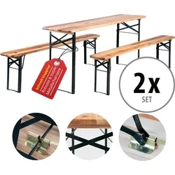 Stagecaptain Hirschgarten Bierzeltgarnitur177 cm Natur 2x Set