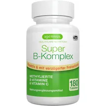 Igennus Healthcare Nutrition Igennus Super B Komplex – methylierter B-Vitamin Komplex, 180 Tabletten, Clean Label mit Methylcobalamin, Methylfolat plus Vitamin C, hochdosiert, vegan