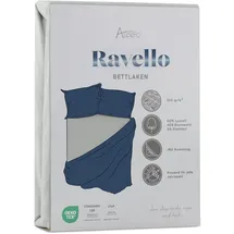 ASPERO Spannbettlaken Baumwolle-Lyocell-Elasthan 140 x 200 cm grau