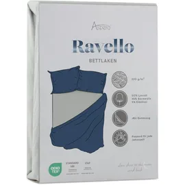 ASPERO Spannbettlaken Baumwolle-Lyocell-Elasthan 140 x 200 cm grau
