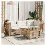 vidaXL Gartensofa 3-Sitzer beige