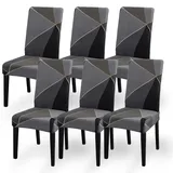 Aisprts Stuhlhussen 6er Set Stretch Stuhlhussen für Esszimmerstühle, Abnehmbarer Waschbarer Stühle Schutz Dekoration Stuhlbezug für Haus, Küche, Hotel, Restaurant, Bankett, Hochzeit, Party