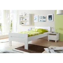 TICAA Kinderbett Bert 100 x 200 cm Kiefer massiv lackiert weiß