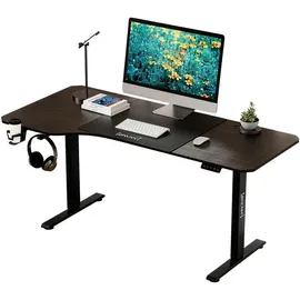 pro.tec Höhenverstellbarer Tisch Stryn 160x75 cm Walnussoptik