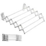 abj Wandwäschetrockner Teleskop Wäschetrockner für die Wand Akkordeon Trockenständer Wandmontage (60cm, Weiß)