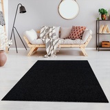 Fashion4Home Teppich Wohnzimmer – Einfarbig Teppich, Uni Teppich fürs Kinderzimmer, Schlafzimmer, Arbeitszimmer, Büro, Flur und Küche - Kurzflor Teppich Anthrazit-Schwarz, Größe: 120x170 cm