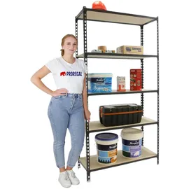 Proregal Schwerlastregal Big Muli HxBxT 200 x 100 x 30 cm 5 Fachböden Fachlast 150 kg Anthrazit