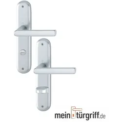 Hoppe Drückergarnitur Hamburg Langschild F1 Alu natur WC Türdrücker Türbeschlag