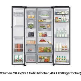 Samsung RS80F66KBFEF RS80F Side-by-Side (635 l, 1784 mm hoch, Schwarz)
