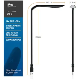 CSL LED Leselampe Schwarz