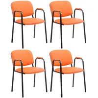 CLP 4er Set Besucherstühle Ken Pro Kunstleder orange