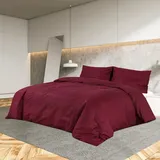 vidaXL Bettwäsche-Set Bordeauxrot 220 x 240 cm