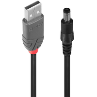 Lindy USB 2.0 USB-A Stecker, DC Stecker 5,5mm 1.50m Schwarz