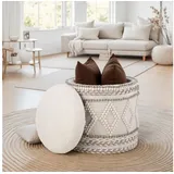 FineBuy Sitzhocker 40 x 45 x 40 cm Beige