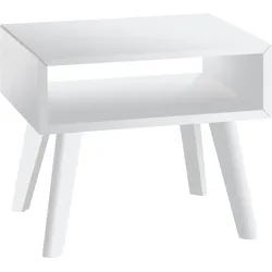 Nachttisch HASENA "Jaca", weiß (weiß deckend, weiß deckend lackiert), B:50cm H:42cm T:41cm, Buche massiv, lackiert, Tische