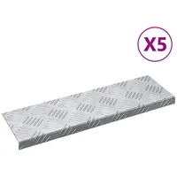 VidaXL Aluminium Treppenstufen 5er Set Rutschfest 60x18 cm