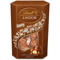 Lindt Schokolade LINDOR Kugeln Haselnuss | 500 g | ca. 40 Kugeln Vollmilchschokolade mit unendlich zartschmelzender Nuss-Füllung im süßen Cornet | Pralinen Geschenk | Schokoladen Geschenk