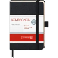 Brunnen Notizbuch Kompagnon Klassik / A6, liniert, Stifthalter, schwarz