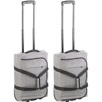 Xcase Trolley klein: Faltbare 2in1-Handgepäck-Trolley & Reisetasche, 44 l, 2 kg, 2er-Set (Koffer-Trolley klein, Handgepäck-Koffer leicht, unter 1,5)