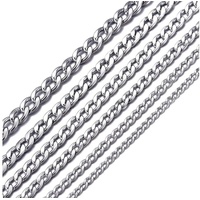 DonDon Kette mit Anhänger Edelstahlkette Halskette silber, Panzerkette aus Edelstahl, für Herren, verschiedene Längen und Breiten silberfarben 52 cm / 0,7 cm