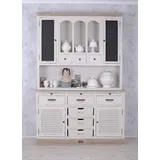 Gigantisches Küchenbuffet Geschirrschrank Natur Landhausstil Buffet Anrichte 216x146x47 cm Esszimmer HMB040 Palazzo Exklusiv