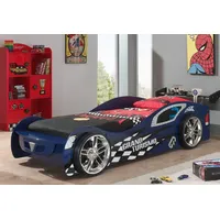 Autobett VIPACK "Gran Tourismo, 90/200, MDF glänzend lackiert, mit Applikationen", blau, B:111cm, Betten, Autobett, inkl. Lattenrost und Heckflügel, ein Highlight