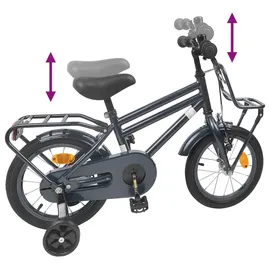 vidaXL Kinderfahrrad 12 Zoll Dunkelgrau