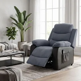 Homcom Fernsehsessel mit Aufstehhilfe Kunstleder 96 x 108 x 96 cm Silber elektrisch