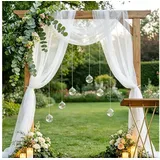AFKSMILE Querbehang Querbehang Freihanddeko Hochzeit Vorhang, Weißer Tüllstoff 160 x 600cm, Transparente Gardinen,Soft Tüll Stoffe zum Nähen,Wandbehang Dekoration