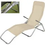 Siestaliege Kippliege Sonnenliege Strandliege Gartenliege klappbar beige - Beige