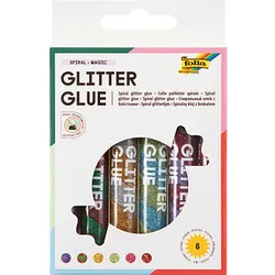 6 folia Glitter Glue SPIRAL BASIC Klebestifte 6 x 10,5 ml