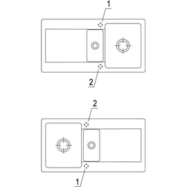 Villeroy & Boch V&B Spüle Siluet 60 R m Abl.garn, rd m Exzenter, sn wh. C-plus