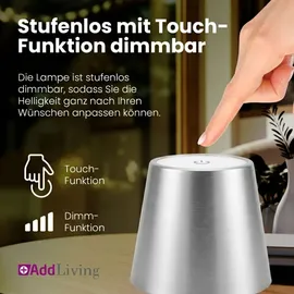 AddLiving LED Flaschenleuchte Silber