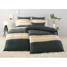 MY HOME Bettwäsche »Circle« 2 tlg. Bettwäsche aus Baumwolle mit Streifen-Design, moderne Bettwäsche, 15903416-0 beige, 1 Stk.,