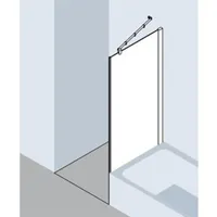 Kermi Pasa XP Seitenwand verkürzt neben Badewanne PXTVD080161AK 80x160cm, silber mattglanz, ESG klar