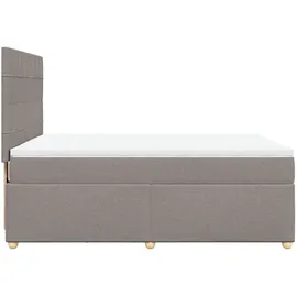 vidaXL Boxspringbett mit Matratze Taupe 140x200 cm Stoff