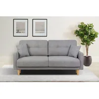 Home affaire 2-Sitzer TRIPLO mit Wellenunterfederung, Maße B/T/H: 165/100/89 cm, Sofa mit Steppung im Rückenbereich, incl. Rückenkissen und Zierkissen grau