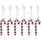 Trendline Zuckerstangen aus Kunststoff 12cm 6 Stück Candy Cane Weihnachtsdeko