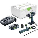 Festool TDC 18/4 I-Basic Akku Bohrschrauber 18 V 75 Nm Brushless + 1x Akku 4,0 Ah + Schnellladegerät + Systainer