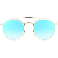 Ray-Ban Round Double Bridge RB3614N 001/4O 51-22 gold/blue gradient flash