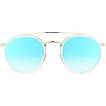Ray-Ban Round Double Bridge RB3614N 001/4O 51-22 gold/blue gradient flash