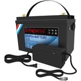 Lithium Batterie 12V 120Ah LiFePO4 Akku, wiederaufladbare 4000+ Deep Cycle Lithium-ionen batterien mit BMS, geringe Selbstentladung, für wohnmobil,solarspeicher, Camping