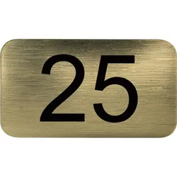 Nummernschild selbstklebend, 35 x 20 mm, Type 25, Kunststoff gold metallic