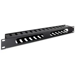 Inter-Tech Rack Kabelmanagement-Kabelkanal - Schwarz, RAL 9005 - 1U - 48.3 cm (1
